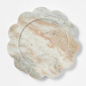Studio McGee Marble Candle Tray Gray Flower Shaped Scallop - Threshold Target